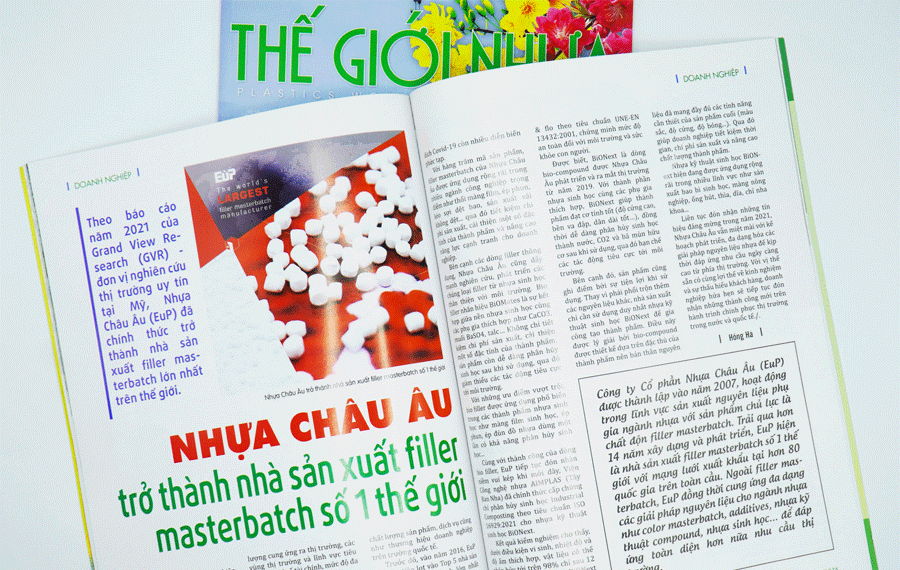 Tạp chí Thế giới nhựa đưa tin về thứ hạng số 1 thế giới của EuP Tạp chí Thế giới nhựa đưa tin về thứ hạng số 1 thế giới của EuP